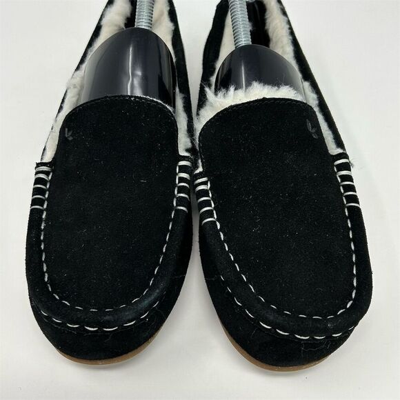 Koolaburra by UGG Women's Black Suede Moccasin Slippers Size 7 Comfort Warmth - Picture 5 of 12